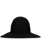Lanvin Classic Wide Brim Hat, Women's, Size: 58, Black, Rabbit Fur Felt/viscose/cotton