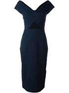 Roland Mouret Textured Fitted Rear Slit Dress