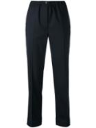 Prada Tapered Trousers, Women's, Size: 42, Black, Virgin Wool