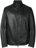 Canali Reversible Leather Hunter Jacket - Blue