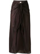 Diega - Tie Waist Skirt - Women - Cotton - M, Brown, Cotton