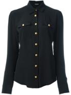 Balmain Classic Shirt, Women's, Size: 38, Black, Silk
