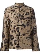 For Restless Sleepers Animal Print Jacket, Women's, Size: Medium, Nude/neutrals, Polyester/silk