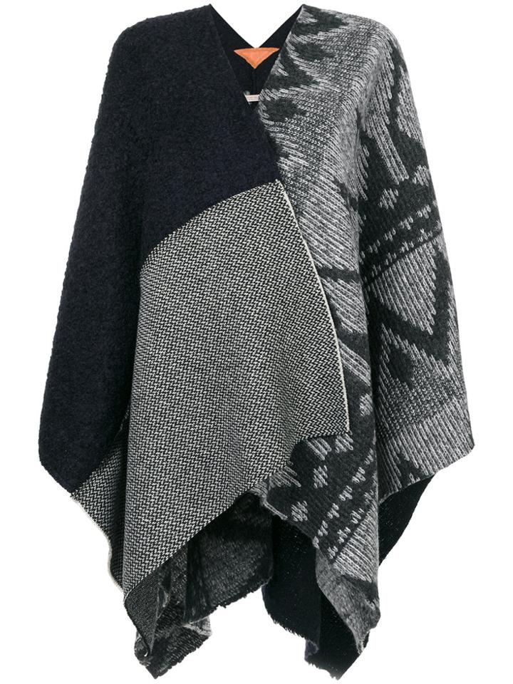 Ermanno Gallamini Patchwork Cape - Grey