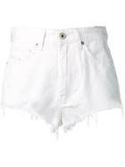 Diesel Frayed Shorts In Denim - White