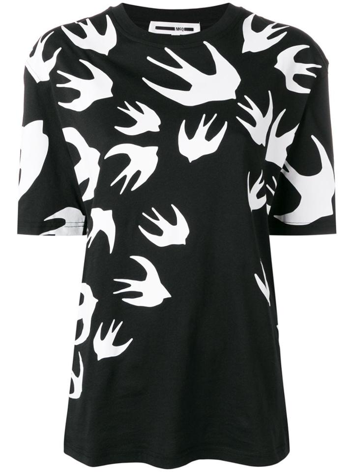 Mcq Alexander Mcqueen Swallow Swarm T-shirt - Black