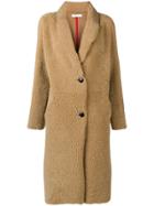 Inès & Maréchal Single Breasted Shearling Coat - Brown