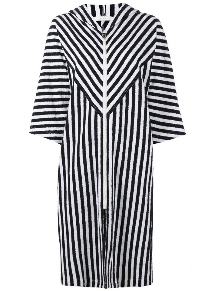 Araks - Margot Stripe Hooded Cover-up - Women - Cotton - L, Black, Cotton