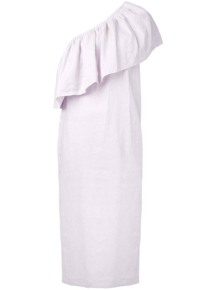 Mara Hoffman - Lone Shoulder Midi Dress - Women - Linen/flax - 0, Pink/purple, Linen/flax