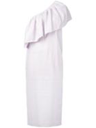 Mara Hoffman - Lone Shoulder Midi Dress - Women - Linen/flax - 0, Pink/purple, Linen/flax