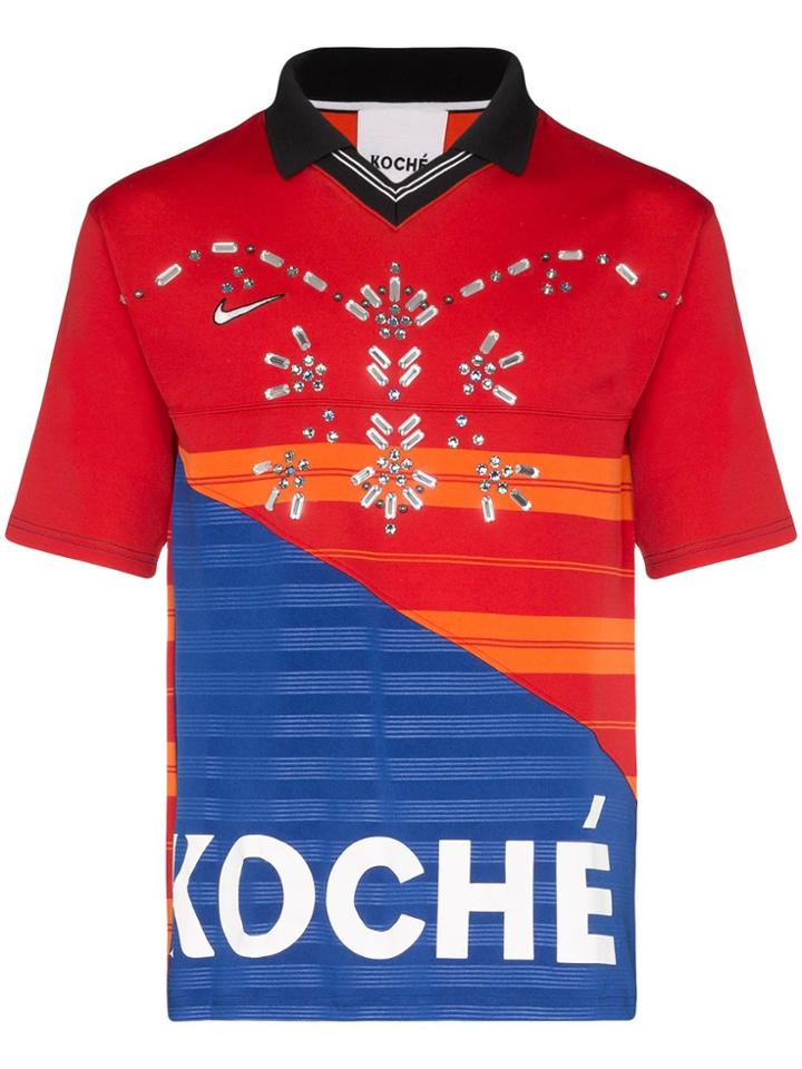 Koché Vintage Football Logo Printed T-shirt - Red