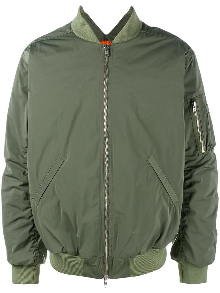 Martine Rose Cut-out Detail Bomber Jacket, Men's, Size: Medium, Green, Nylon