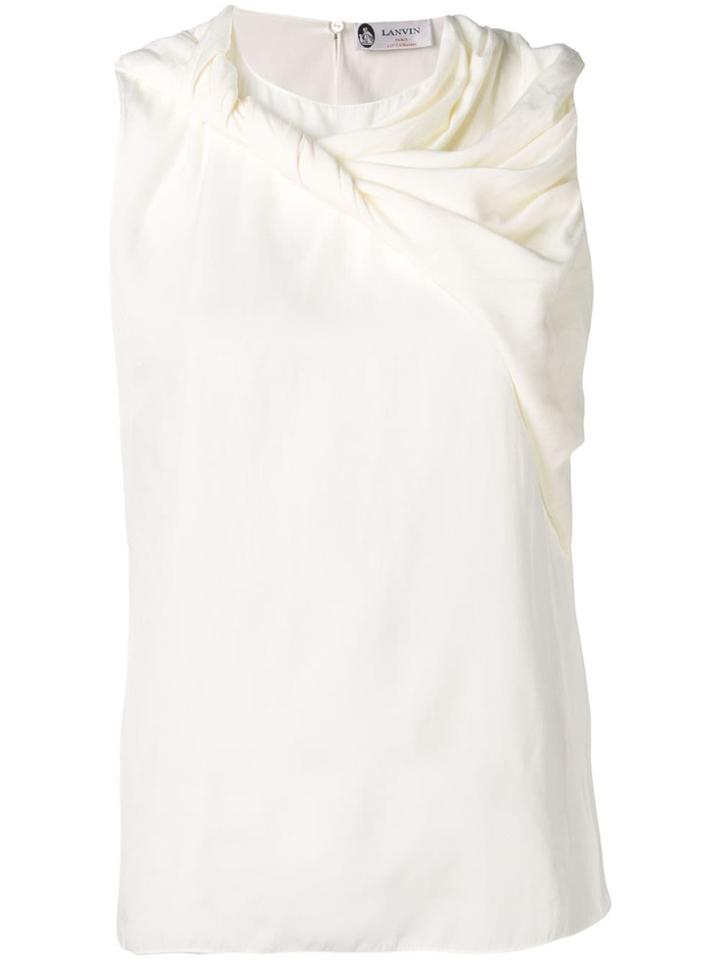 Lanvin Twist Front Sleeveless Top - White