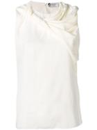 Lanvin Twist Front Sleeveless Top - White