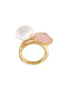 Wouters & Hendrix 'my Favourite' Rose Quartz And Pearl Ring - Metallic