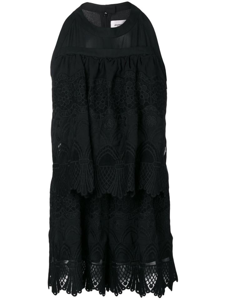 Jovonna Solar Layered Lace Playsuit - Black