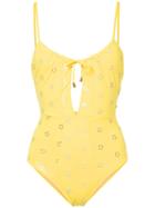 Peony Marigold Gathered One-piece - Yellow & Orange