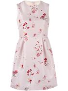 Red Valentino Floral Print Flared Dress, Women's, Size: 40, Pink/purple, Polyester/acetate