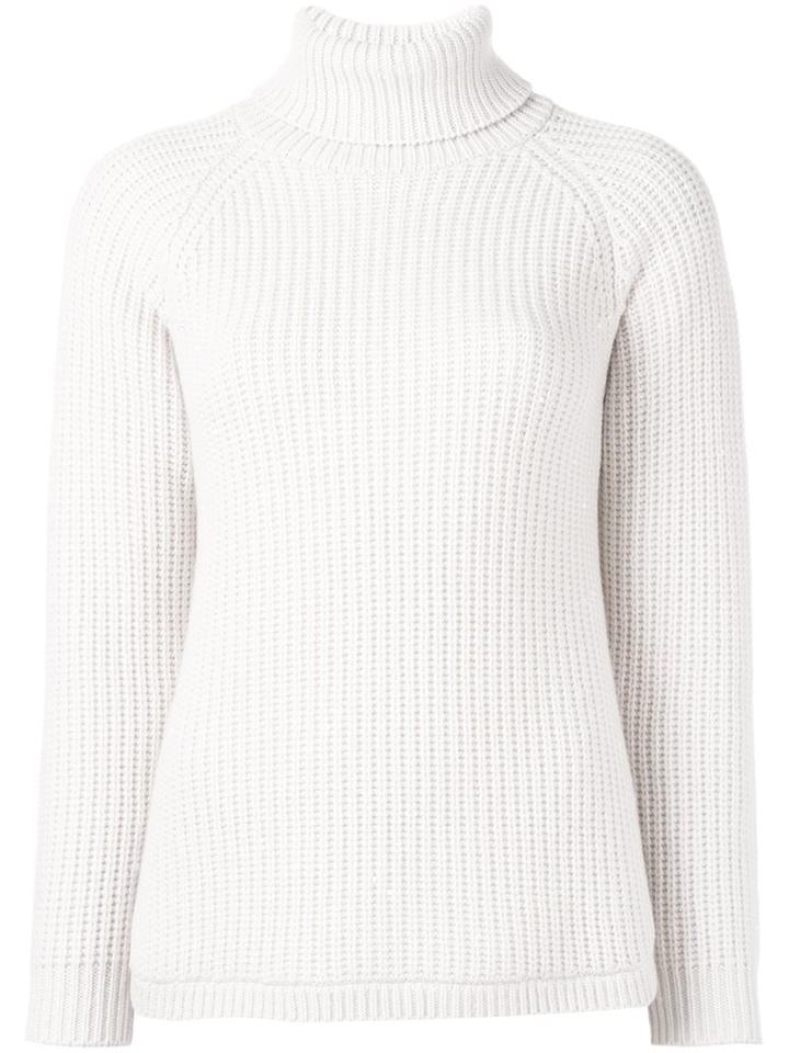 Brunello Cucinelli Cable Knit Turtleneck Jumper, Women's, Size: Small, Nude/neutrals, Silk/polyamide/cashmere/virgin Wool