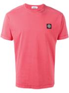 Stone Island Logo Patch T-shirt, Men's, Size: Xl, Pink/purple, Cotton
