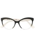Miu Miu Eyewear Cat-eye Shaped Glasses - Black