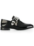 Mcq Alexander Mcqueen Buckled Chain Embellished Loafers - Black