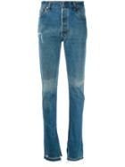 Re/done - Distressed Hem Flared Jeans - Women - Cotton - 26, Blue, Cotton