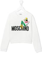 Moschino Kids Girl Logo Printed Sweatshirt, Size: 10 Yrs, White