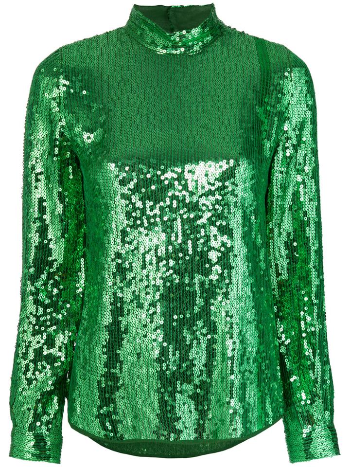 Vanessa Bruno Sequinned Turtleneck Top - Green