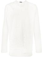 The Viridi-anne - Distressed Cotton Long Sleeve T-shirt - Men - Cotton - 2, White, Cotton