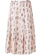 Marni Floral Midi Skirt - Pink & Purple