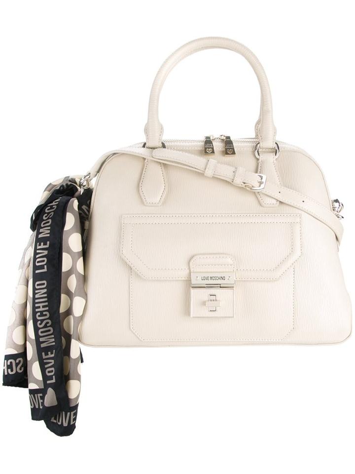 Love Moschino Scarf Detail Tote, Women's, Nude/neutrals