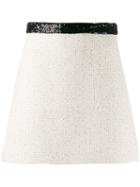 Miu Miu Tweed Effect A-line Skirt - Neutrals