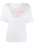 See By Chloé Slogan Print T-shirt - White