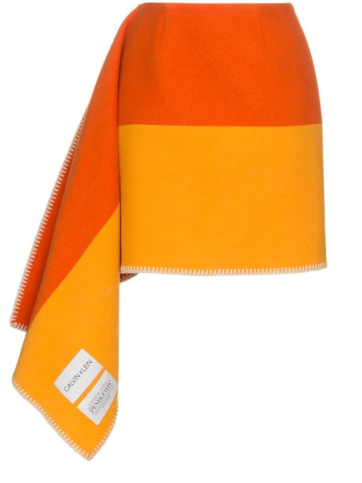 Calvin Klein 205w39nyc Striped Blanket Skirt - Yellow & Orange
