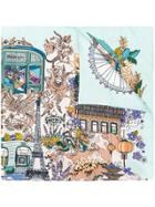 Salvatore Ferragamo Boutiques Print Foulard - Blue