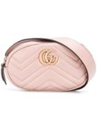 Gucci Quited Gc Marmont Pouch Belt - Pink & Purple