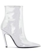 Balenciaga Silver Talon Mirror 80 Ankle Boots - Metallic