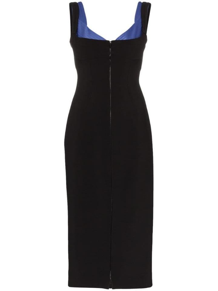 Mugler Double-neckline Fitted Dress - Black