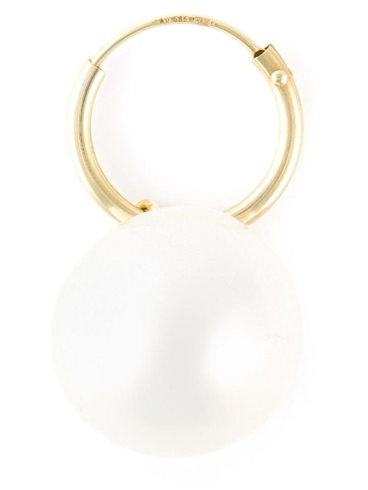 Wouters & Hendrix Gold 18kt Yellow Gold Pearl Hoop Earring, Women's, White