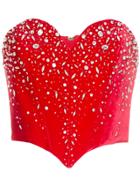 Ingie Paris Embellished Sweetheart Corset - Red