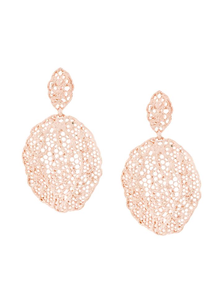 Aurelie Bidermann Vintage Lace Clip-on Earrings - Metallic
