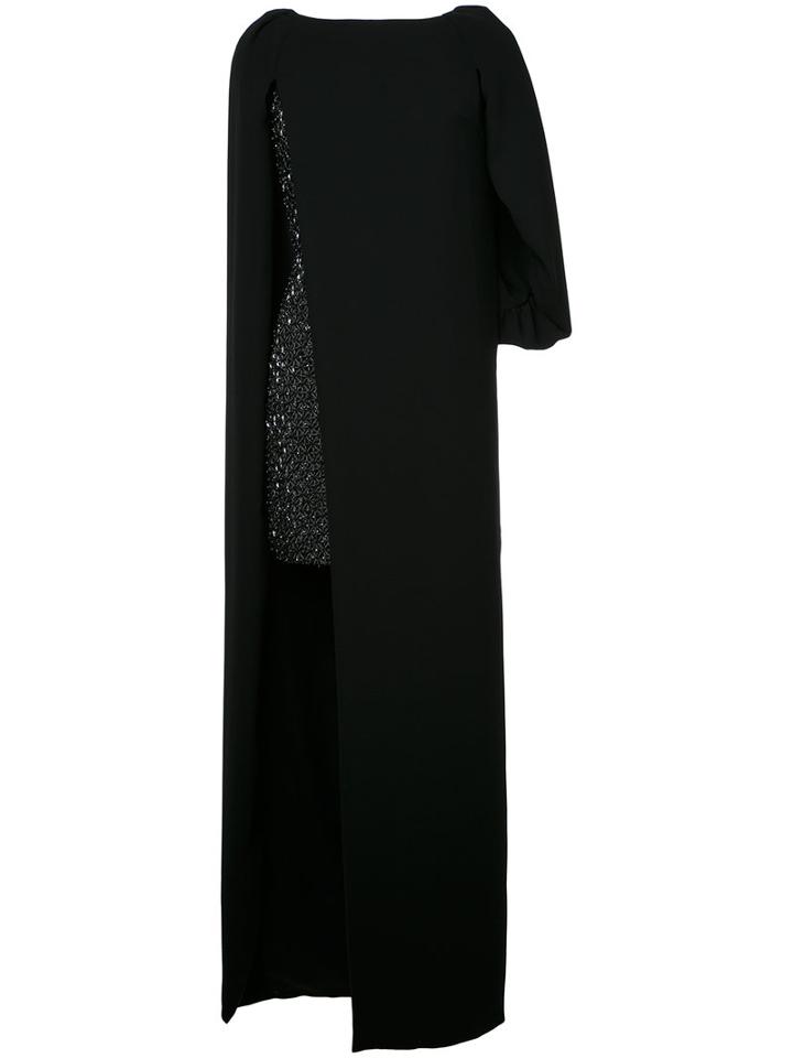 Monique Lhuillier Overlay Dress, Women's, Size: 4, Black, Silk/nylon/polyester
