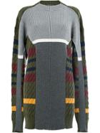 Y / Project Striped Cable Knit Jumper - Green