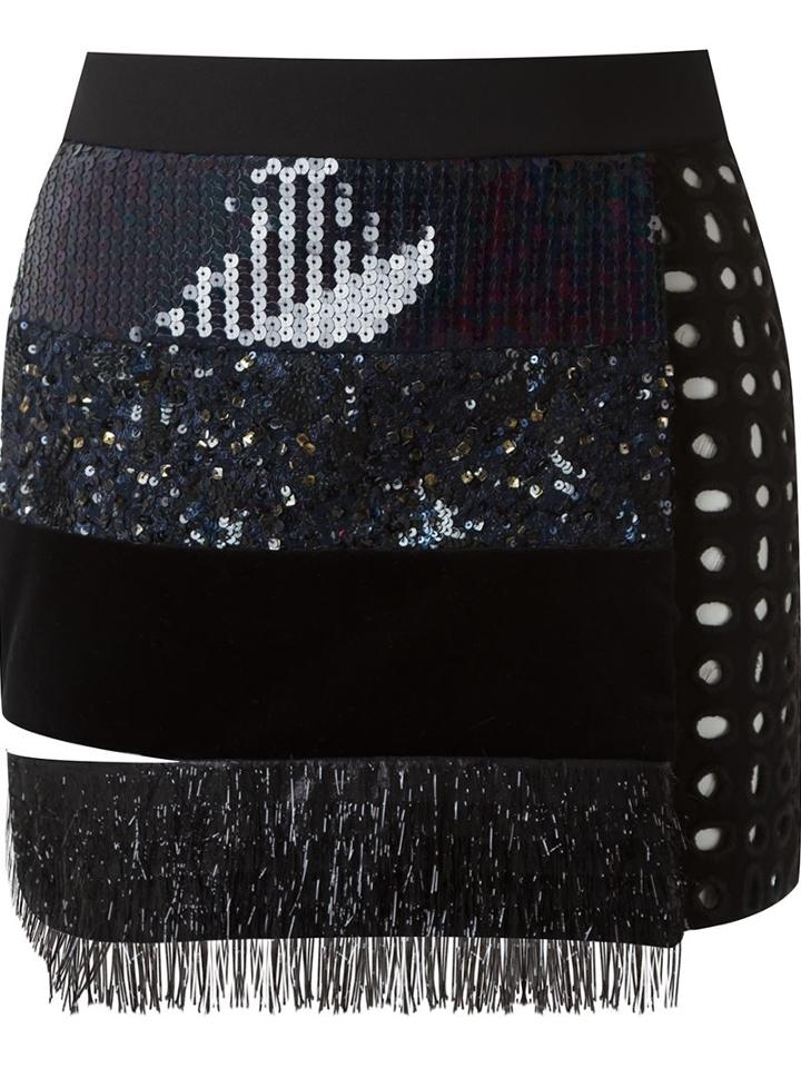 Giuliana Romanno Appliqué Mini Skirt