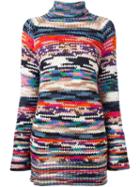 Missoni Multi-pattern Turtleneck Sweater, Women's, Size: 40, Nylon/wool