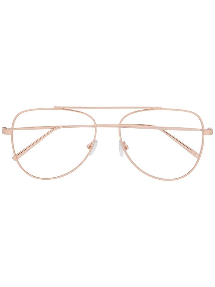 Dkny Matte-finish Aviator Frame Glasses - Gold