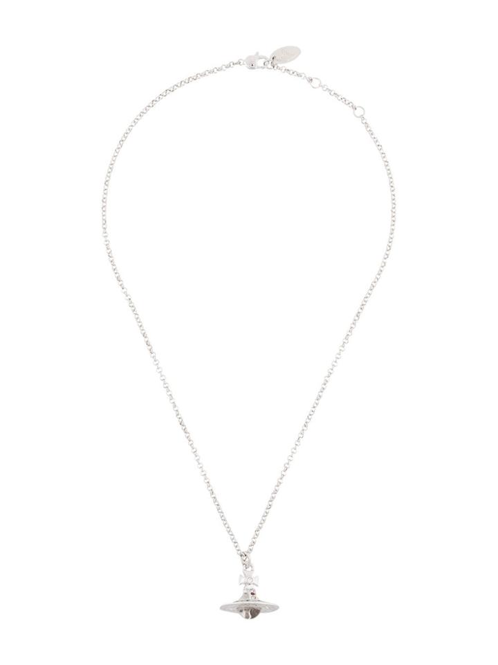 Vivienne Westwood New Tiny Logo Pendant Necklace - Silver