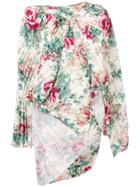 Junya Watanabe Asymmetric Floral Print Blouse - White