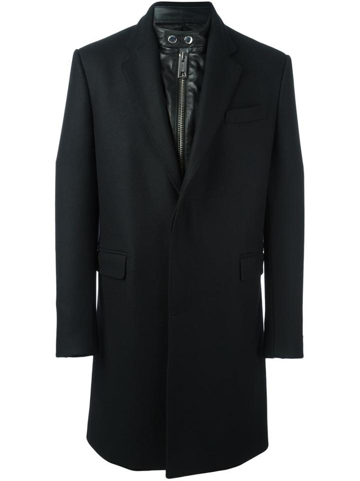 Les Hommes Built-in Band Collar Coat
